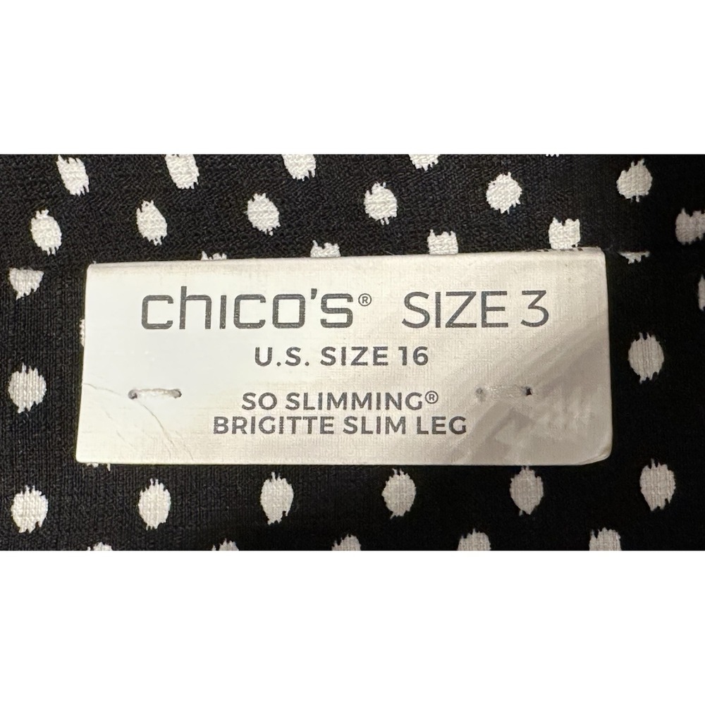 NWT‎ Chico's So Slimming Brigitte   Dot Black/white Size 3(U.S. 16) Capri Pant - Picture 4 of 10